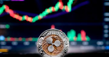 A cryptocurrency coin in front of a chart representing australian cryptocurrency exchanges.